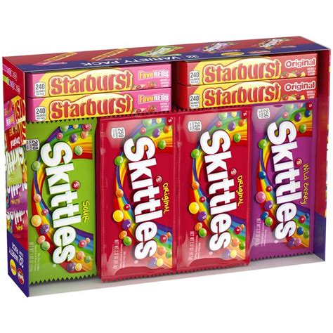 Skittles And Starburst Fruity Candy Variety Box Bulk Fundraiser 32 Ct