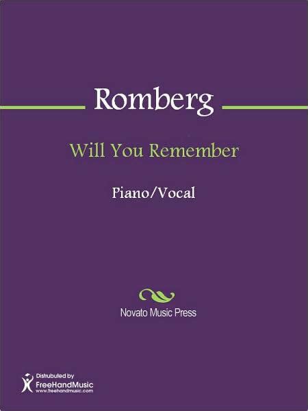 Will You Remember By Sigmund Romberg Ebook Barnes And Noble®