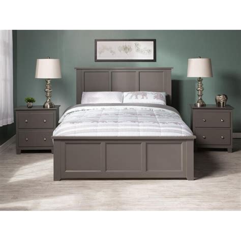 Afi Furnishings Madison Grey Full Wood Bed Frame In The Beds Department