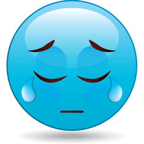 Blue Face Sad Emoji Crying