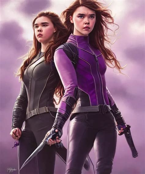 Hailee Steinfeld As Kate Bishop And Florence Pugh As Stable Diffusion
