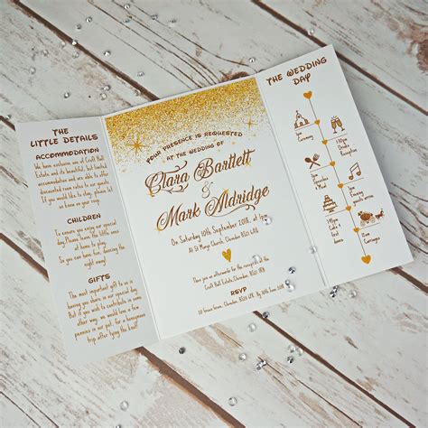 Folded Trifold Wedding Invitations Bluebird Wedding Stationery