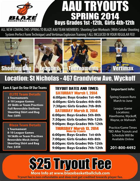 Home Of The Blaze Basketball Club Winter 2015 Aau Tryouts