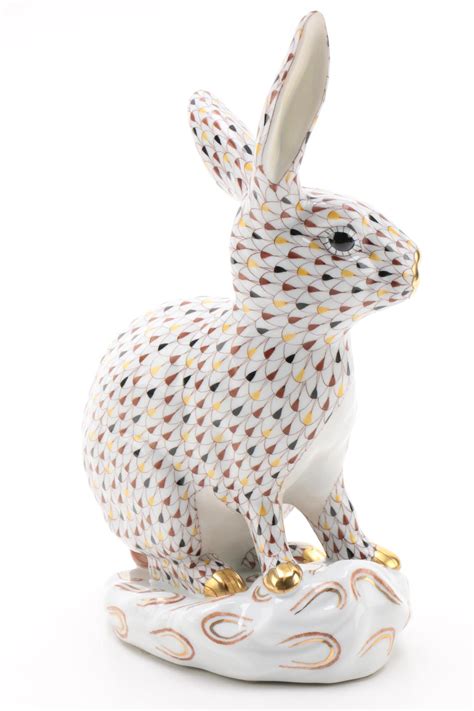 Herend Limited Edition Large Rabbit Porcelain Figurine Ebth