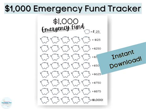 Emergency Fund Tracker Instant Download Printable Etsy
