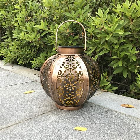 Solar Moroccan Lantern Outdoor Garden Decor Hanging Lights Etsy