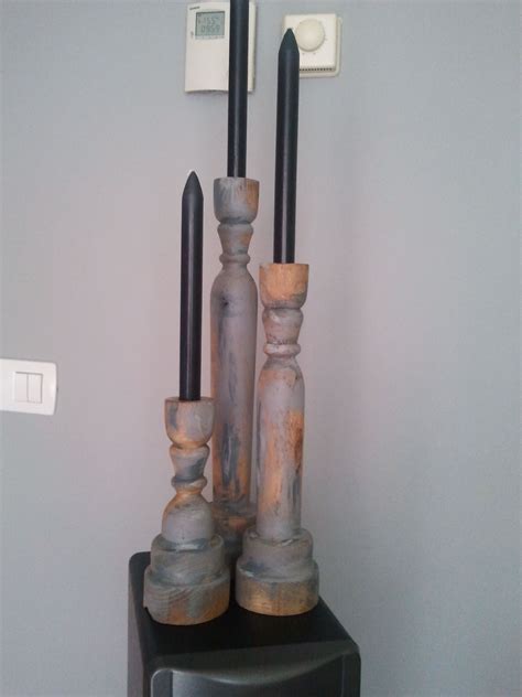 Candelabros De Madera Realizados A Partir De Unas Patas De Mesa