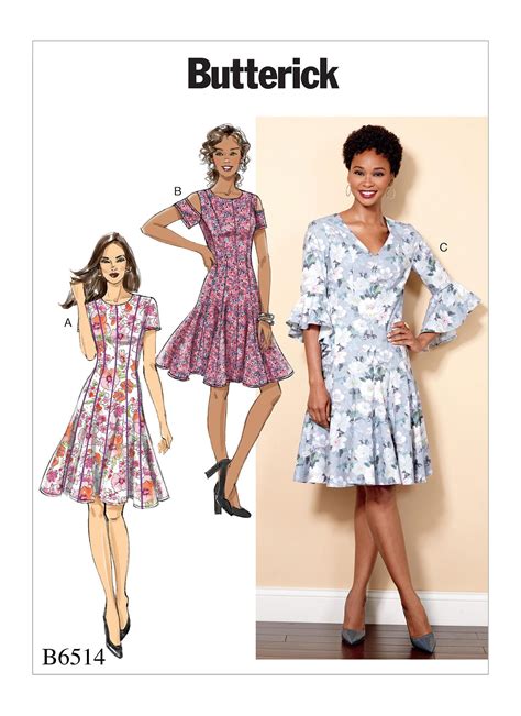 Sewing Pattern Women S Flared Dress Pattern Miss Petite Dress Pattern