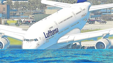Lufthansa A380 Runway Overrun Emergency Landing Airplane Crashes Youtube