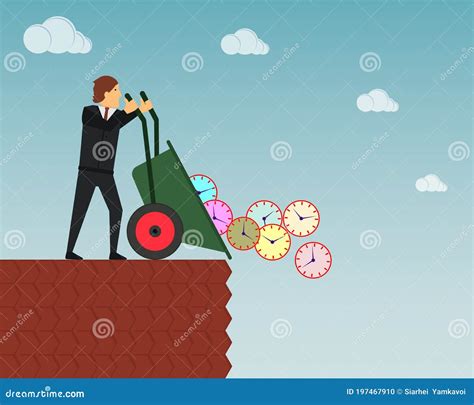 Wasted Time Business Concept A Businessman Throws Many Round