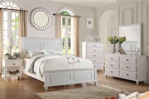 Spend this time at home to refresh your home decor style! White Solid Wood C.King Bed F9270 Poundex Modern (F9270CK ...