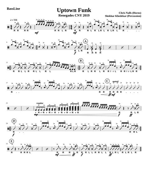 Uptown Funk Sheet Music For Percussion Download Free In Pdf Or Midi