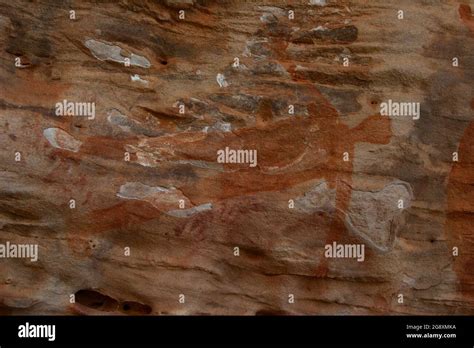Ancient Aboriginal Rock Art Paintings In A Quinkan Style Located Near