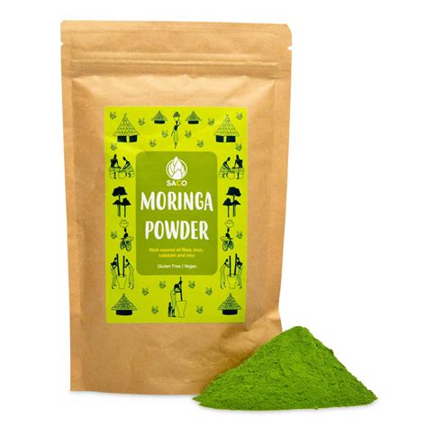 SACO 100% Pure Moringa Leaves Powder - 100g - Ginger and Spice Festival gambar png