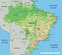 ⊛ Mapa de Brasil 🥇| Político & Físico Con Nombres y Provincias 2024