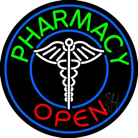 Round Pharmacy Open Led Neon Sign Pharmacy Open Neon Signs