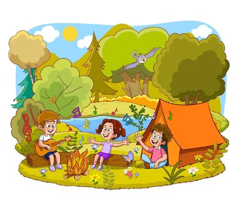 Premium Vector Illustration Of Children Summer Camp Vector