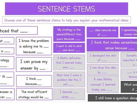 maths sentence stems ks2 teaching resources