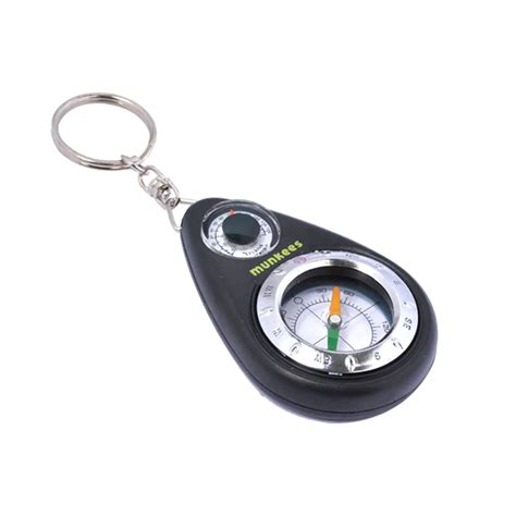 Acecamp 1pcs Mini Portable Keychain Thermometer Compass Outdoor Hiking