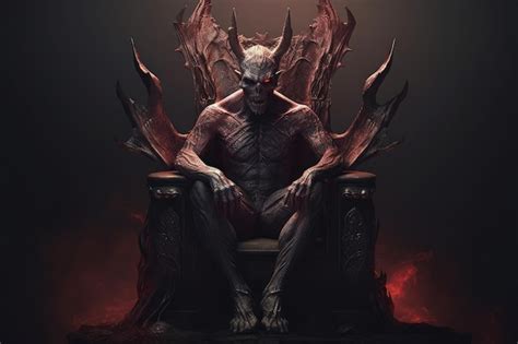 Premium Ai Image An Image Of A Demon Sitting In A Throne In The Style