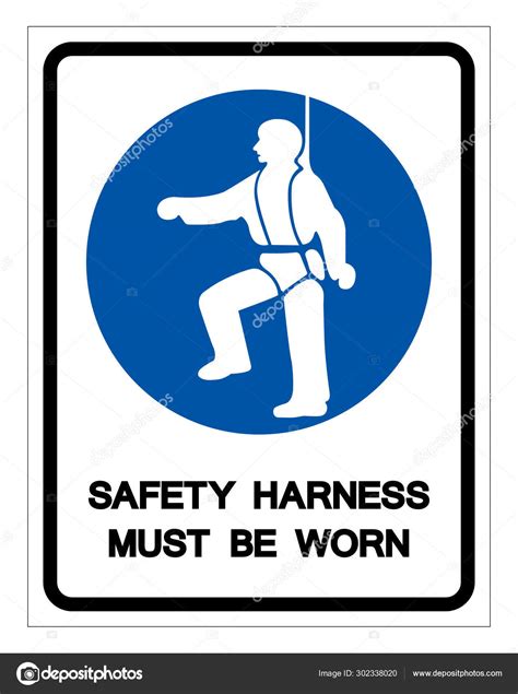 Safety Harness Must Be Worn Symbol Signvector Illustration Isolated