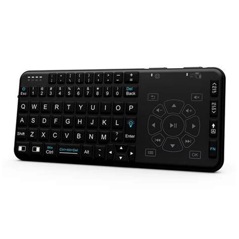 Rii Mini I4 Wireless Remote Backlit Touchpad Keyboard Black