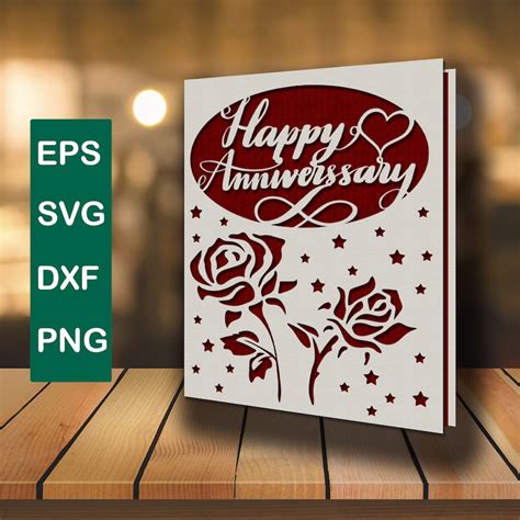 Happy Anniversary Card Svg Anniversary Card Svg Diy Etsy