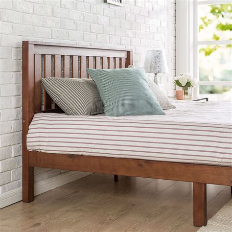 Queen size Mission Style Solid Wood Platform Bed Frame with Headboard ...