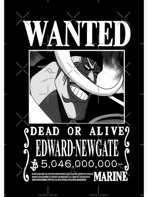 Anime One Piece Wanted Poster Custom Edward Newgate Wanted Poster