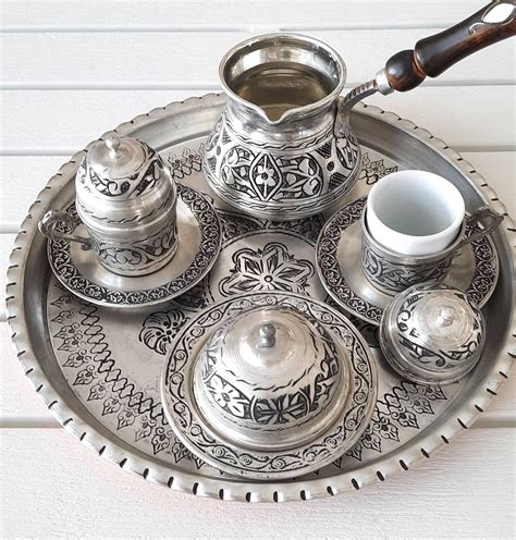 Turkish Coffee Set Copper Coffee Cup Set Copper Coffee Pot Etsy