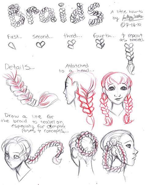 Drawn Braided Hair Reference Download Free Mock Up