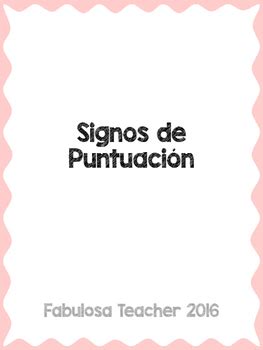 Punctuation Marks Posters In Spanish By Fabulosa Teacher TpT