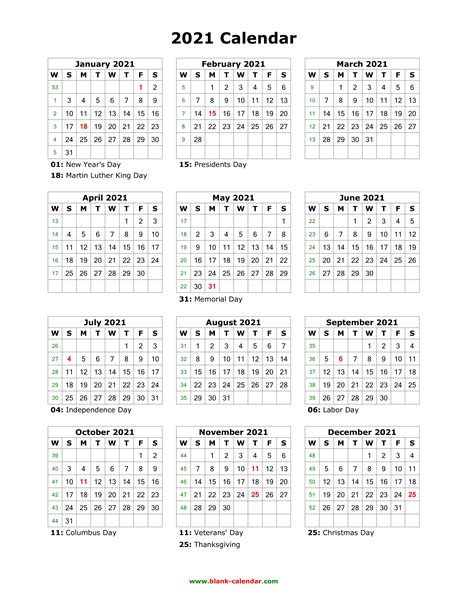 2021 Free Printable Calendars Free Printable Calendars