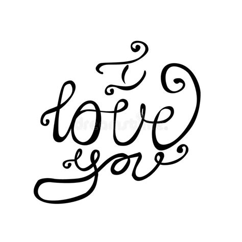 I Love You Hand Lettering Handmade Calligraphy Vector Stock Vector