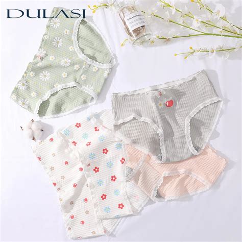 Breathable Cotton Panties For Women Sexy Lace Underwear Girls Floral