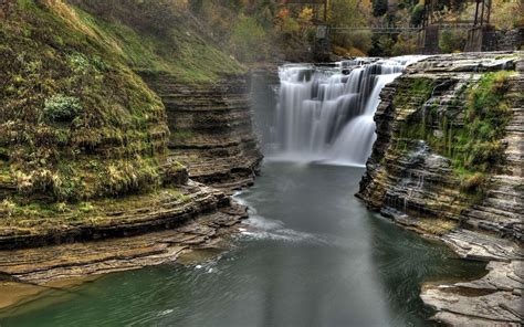 Wonderful Waterfalls Into A Cut Gorge Wallpaper Other Wallpaper Better