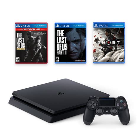 Playstation 4 1tb Console With The Last Of Us And Ghost Of Tsushima Ps4 Slim 1tb Jet Black Hdr