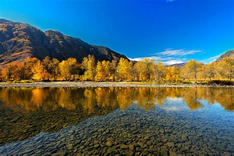 Autumn Altai Mountains River Reflection Wallpaper 2048x1367 505486