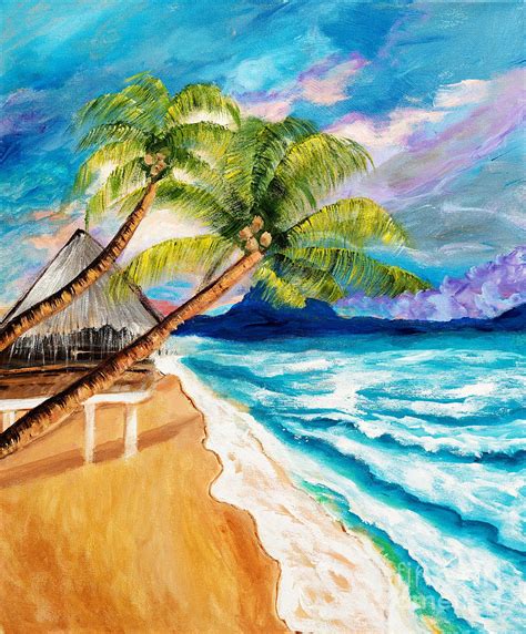 Tropical Beach Painting By Art By Danielle Pixels