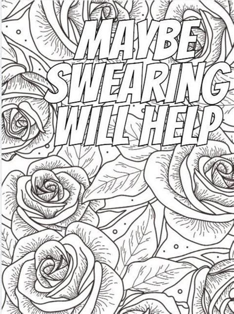 Motivational Swear Word Coloring Pages For Adults Digital Etsy In