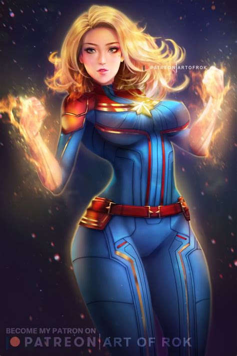 Captain Marvel Carol Danvers Art Of R O K On Patreon Comics Girls