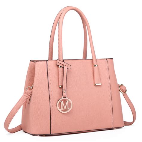 Lt1748 Pk Miss Lulu Multi Compartment Large Handbags Pink