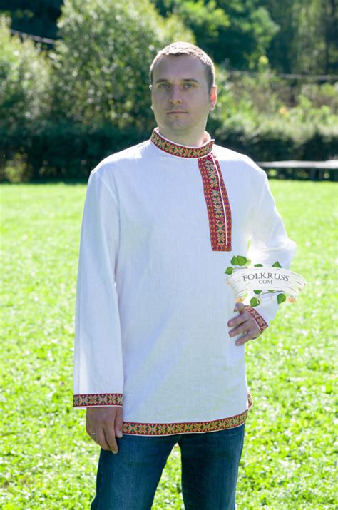 Russian Cotton Shirt Kosovorotka For Men Folk Russian