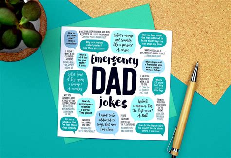 Emergency Dad Jokes Card Dad Birthday Card Funny Birthday