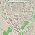 Stevenage Hertfordshire UK City Street Map available as Framed Prints ...