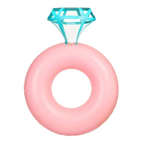 diamond ring pool float inflatable pink floatie bachelorette party engagement tube swimming