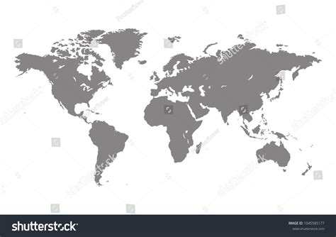 Detailed Vector Grey World Map Isolated Stock Vector Royalty Free