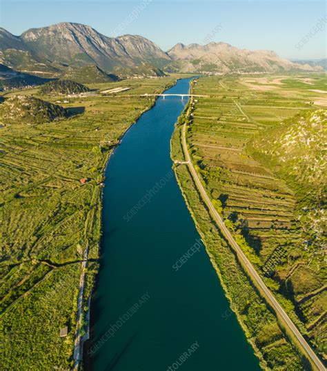 Aerial View Of Neretva Delta Valley River Near Ploce Croatia Stock