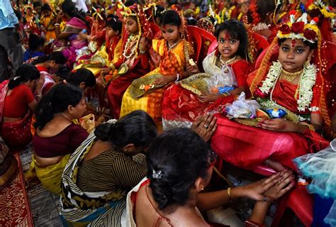 Kumari Puja Worship Of Unmarried Teenage Girl As Goddess Photo