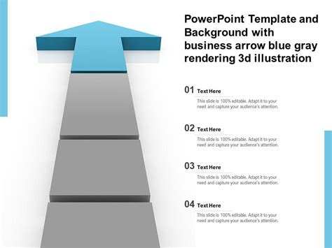 Powerpoint Template And Background With Business Arrow Blue Gray